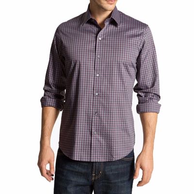 Wholesale Grey and Maroon Check Shirt for Men Manufacturers