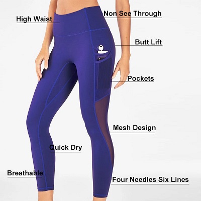 China Quick dry fitness mesh yoga pants custom design womens sports wear  running leggings with phone pocket factory and suppliers | Omi