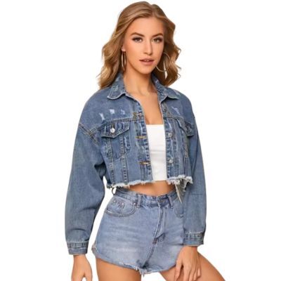 wholesale women denim short jacket